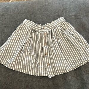 Rylee + Cru Button Front Mini Skirt - Railroad Stripe